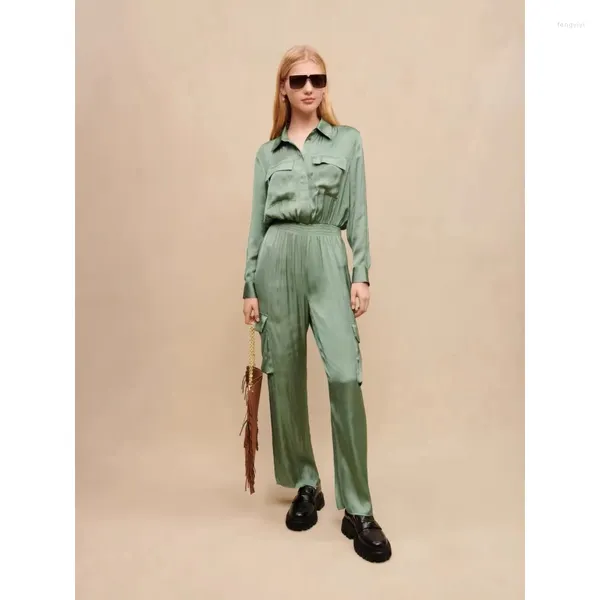 Pantalones de dos piezas para mujeres Mzje Mujeres Diseño original de Summer Est Sunga Long Mint Jumpsuit 2023