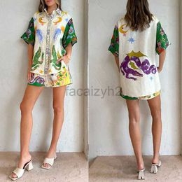 Tweedelige broek voor dames Nieuwe Summer Printing Fashion Pyjama's Home Furishing Casual Set Grootte plus sets van tweedelige sets