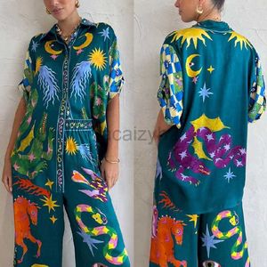 Tweedelige broek voor dames nieuwe Summer Street trendy print shirt+broek mode tweedelig set maat plus tweedelig sets