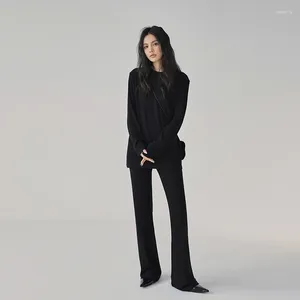 Pantalon deux pièces pour femmes, Design de Niche, costume tricoté à Texture cachemire à la mode