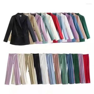 Tweedelige damesbroek Kantoor Dames Pakken Formele set en blazer Sociaal Voor Executive Professional Outfit Vrouw Herfst Blazer-sets