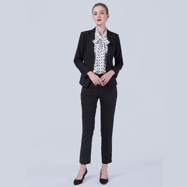 Femmes deux pièces pantalons bureau travail pantalon costumes femmes affaires dame uniforme mode arrivée automne hiver costume formel femme sur mesure Blaz