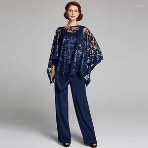 Pantalones de dos piezas para mujer, traje pantalón con lentejuelas, traje de boda para mujer, vestido para madre de la novia con chaqueta de lentejuelas de encaje, traje de noche personalizado