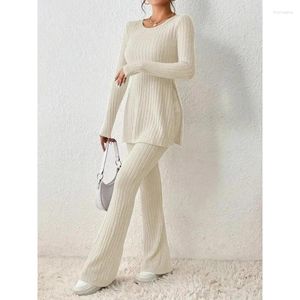 Ensemble pantalon deux pièces pour femmes, vêtements d'hiver, couleur unie, Sexy, décontracté, coupe cintrée, mode tempérament polyvalent avec des réductions à durée limitée