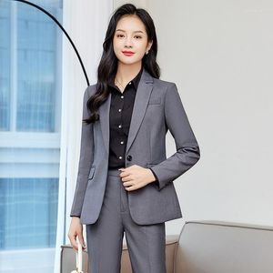 Tweedelige broek voor dames klein pak jasje voor vrouwen 2023 lente en herfst interview formele slijtage el manager werkkledingbedrijf