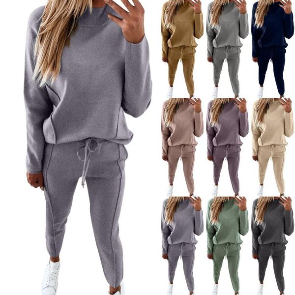 Pantalones de dos piezas para mujer Conjunto de sudadera deportiva con capucha de color sólido Monos para mujer Mono y mamelucos elegantes