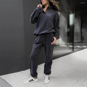 Dames tweedelige broek sport warm trainingspak winter katoenfleece set harembroekpakken voor dames fluwelen knop hoodie outfits mujer