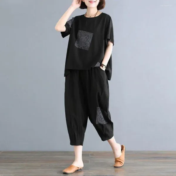 Pantalon de deux pièces pour femmes T-shirt T-shirt Suit Softs Soft Short Summer Adults Streetwear
