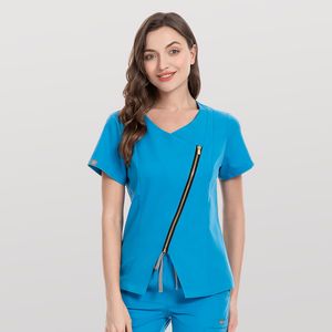 YL035 Pantalones de dos piezas para mujer Conjuntos de uniformes médicos Trajes médicos Uniforme de hospital Médicos Enfermería Clínica dental laboratorio Bata anatomía gris