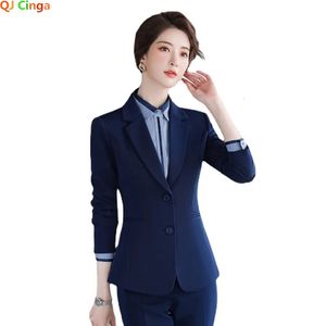 Pantalon deux pièces pour femmes, garniture élégante, costume pour femmes, ensembles 2 pièces, bleu gris noir, veste blazer avec pantalon, vous pouvez acheter une chemise ou une jupe séparément 231013