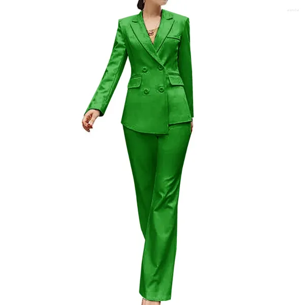 Costume de pantalon deux pièces pour femmes, ensembles à revers, Chic et élégant, pour bureau (veste et pantalon), 2023