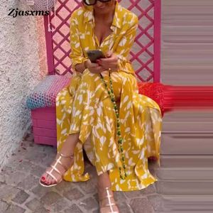 Tweede stuk broek voor dames Zomer Casual Long Top 3/4 Sleeve Loose Wide Leg Pant Set Women Two Pally Set Fashion Rapel Loose Golden Print Pockets Pant Suit P230515