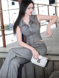 Pantaloni a due pezzi da donna Summer Office Lady Fashion Casual Brand Tall Female Women Girls Vest Suits Abbigliamento