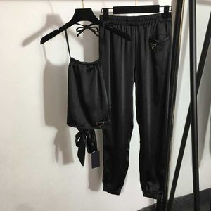 Tweede stuk broek voor dames zomer sexy vesten sport luxe sling girls shirt pant mode soft touch vrouwelijke tracksuit set 2x0i
