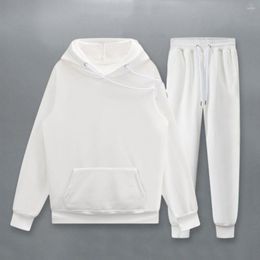 Twee stuk broek Sweatshirt set van dames Set Stylish Couple's Sport Outfit Hooded Drawing String ELASTE SLEUTE TAAD VOOR VOOR SPREY