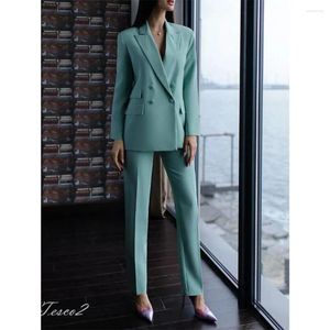 Pantalon de deux pièces pour femmes Tesco sets pour les femmes élégantes pantalons de blazer à double poit