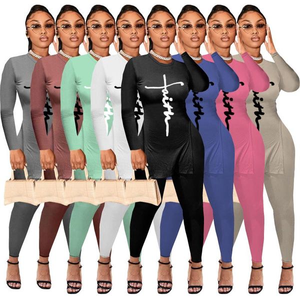 Pantalon deux pièces pour femme Survêtement Femme 2 Set Fitness Zipper Up Tops irréguliers Sweats à capuche Skinny Leggings Sporty Sweatpants Spring Matching Out