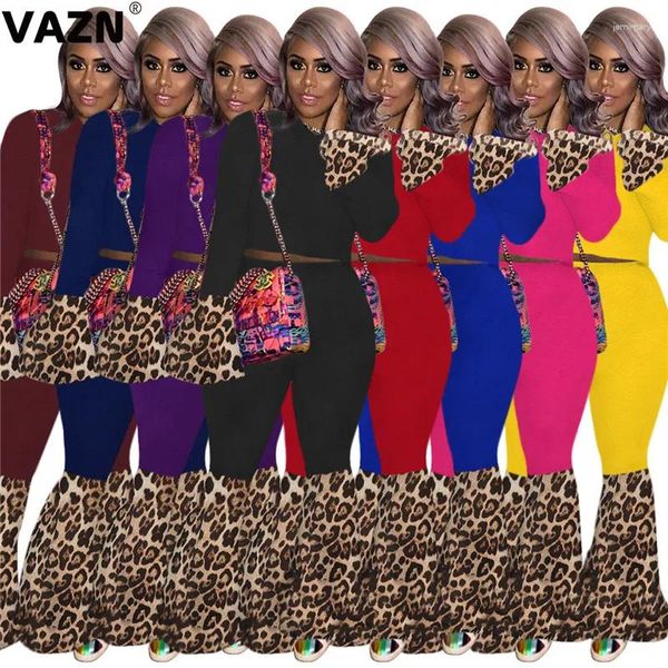 Pantalon de deux pièces pour femmes Vazn 2024 Sexy haut de gamme Young Daily Daily Fashion Full Full Full Flare Skinny Women 2 Set