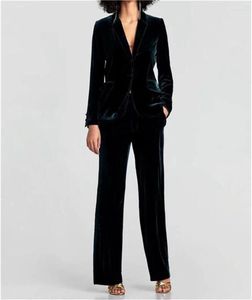 Twee stuk broek Velet Suits voor vrouwen voor vrouwen Offiec 2 Sets Blazer jas met lange mouwen breedbeen broek Formele feestjurk Reclay Prij -broekpak