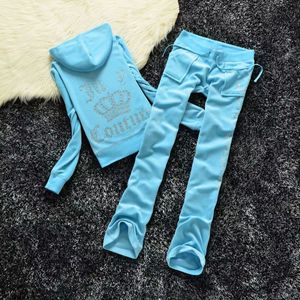 Pantalon de deux pièces pour femmes Velvet Juicy Survêtement Femmes Coutoure Set Track Suit Couture Juciy Coture Sweatsuits Lettres Sweat à capuche Loose Fitting Designer Q1