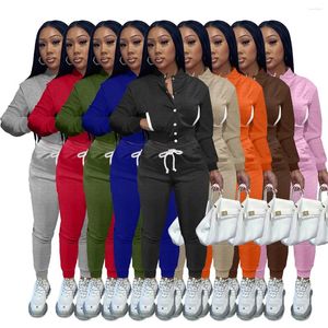 Tweedelige damesbroek Winteroutfits voor dames Trainingspak Set Fleece sweatshirts Jas Honkbaluniform Sport Bijpassende streetwear