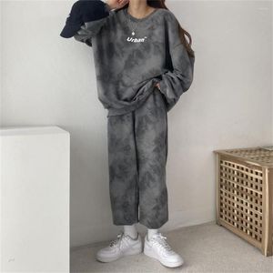 Pantalon de pantalon à deux pièces Femme Femme survêtement Hiver Winter Fulce Pullover Swearts Sweats Sweats de jogging Femme Sports Sports Tops