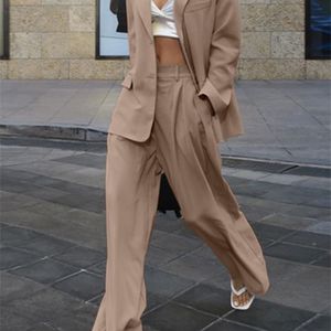 Dames tweedelige broek Women Casual Elegant Office Matching Sets Stijlvolle Solid Pant Sets Zanzea Vintage 2pcs Dunne Blazer Slim Touser Work Suits 220913