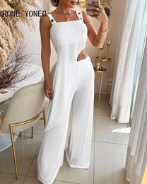 Vrouwen Tweedelige Broek Vrouwen Outfit 2024 Asymmetrische Dikke Bandjes O-ring Deocr Top Wijde Pijpen Bootcut Set Tweedelige Sets