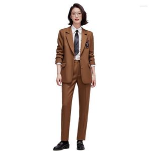 Vrouwen Tweedelige Broek Vrouwen Broekpak JK Japan Preppy Stijl High School Class Girl Student Uniform Blazers Kleding Met Badge En A-lijn