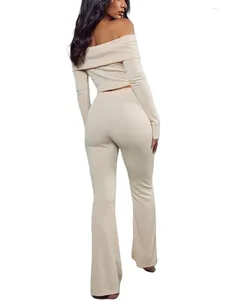 Pantalon de deux pièces pour femmes S 2 tenues de la chemise à manches longues à manches longues à manches longues