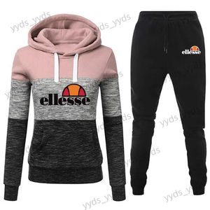 Tweedelige damesbroek Trainingspak voor dames 2-delige sets Sweatshirt met capuchon + broek met trekkoord Dames Hoodies Hardlopen Sportkleding Dames Patchworkkleding T240124