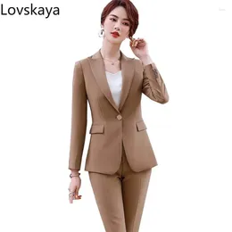 Pantalon de deux pièces pour femmes Blazer mince et pantalon