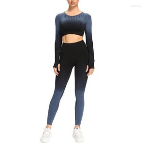 Pantalones de dos piezas para mujer, trajes deportivos para mujer, conjuntos de Yoga, gimnasio, Fitness, ropa deportiva, mallas, camisa, ejercicio, Tops activos, ropa en cuclillas