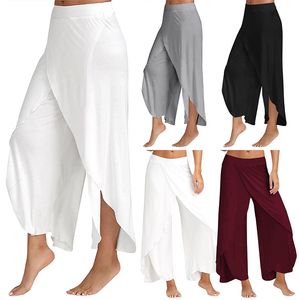 Dames Tweede stuk broek vrouwen Wijd been broek losse fitness yoga split broek mandala open been broek comfort gypsy hippie aladdin harem broek 230912