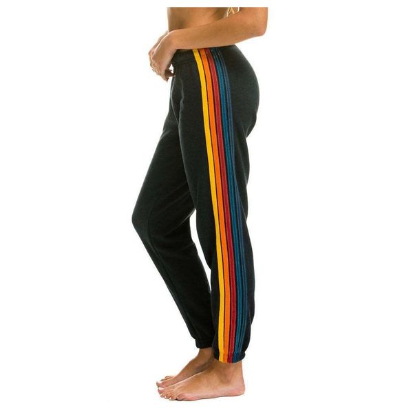Pantalons de deux pièces pour femmes Femmes Designer Sweat à capuche surdimensionné Rainbow Stripe Sweat-shirt à manches longues Zipper Pocket Coat Sweats à capuche Spring Cas Dhhtv