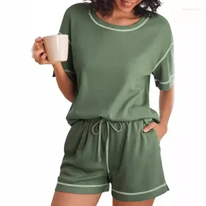 Pantalon de pantalon pour femmes pour femmes ensembles de pyjama waffle tricot tricot salon lingewear assortiment tenues avec des poches