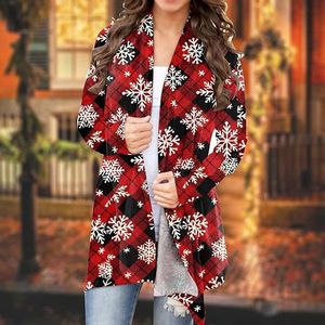 Dames lelijke kersttrui vest kerstboom rode geruite print gebreid vest grote maten vakantie vest top S M L XL XXL maten