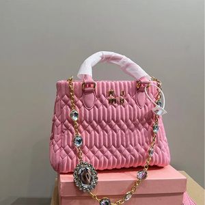 Hobo para mujer Bolsos cruzados de lujo Crystal Wander Matelasse dorado con correa para el hombro Bolso de mano de cuero genuino para hombre Monedero de diseñador