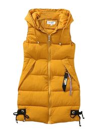 Gilet matelassé pour femmes, avec capuche détachable, sans manches, fermeture éclair, élégant, automne hiver, vêtements d'extérieur chauds et décontractés, 231124