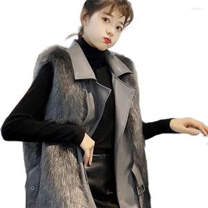 Damesvesten 2023 herfst winterkleding de Koreaanse versie van de imitatie bont waistcoat slanke dunne western furry vest jas vrouwen m387