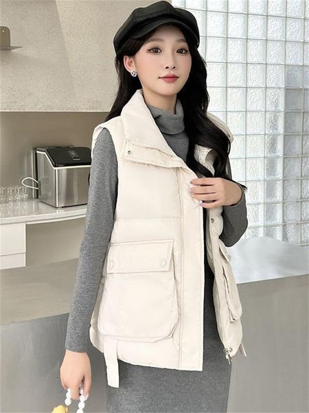 Chalecos para mujeres 2023 Otoño Invierno Cotton Vest Corta Versión Corea