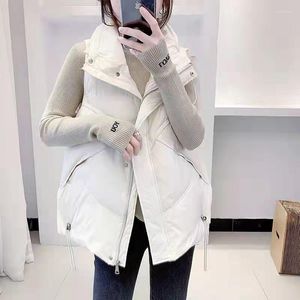 Femmes gilets 2023 automne hiver vers le bas coton gilet veste coréenne manches Parkas chaud gilet manteau femme décontracté pardessus dames