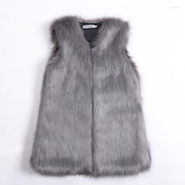 Femmes gilets 2023 Top vente printemps vison fausse fourrure manteau gilet décontracté chaud hiver veste mince Futerko doux féminin vestes