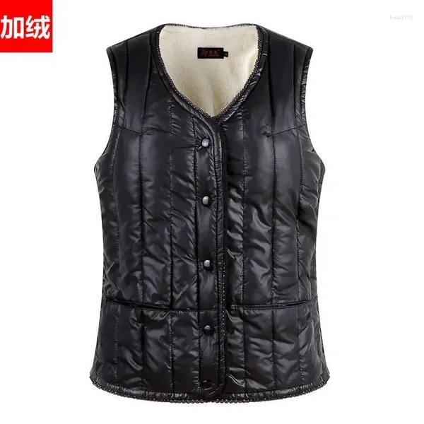 Gilets pour femmes 2024 Eiderdown coton gilet veste femmes hiver cachemire chaud manteau sans manches rembourré gilet d'âge moyen dames âgées haut