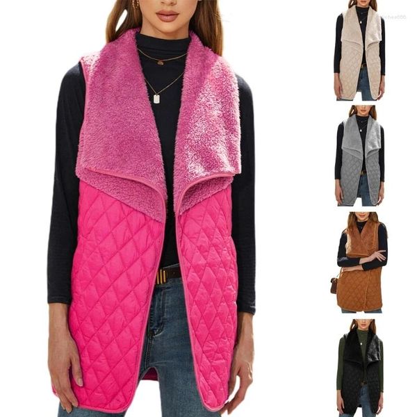 Gilets pour femmes 50JB 2023 Hiver Automne Chaud Casual Sherpas Vestes en polaire Légère sans manches Ouvert Cardigan Gilet Gilet