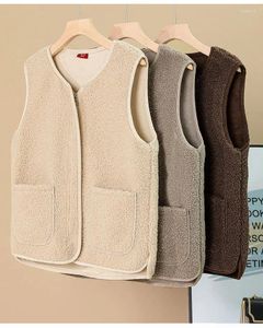 Dames Vesten 6XL Lambhair Vest Koreaanse 2024 Herfst/Winter Casual Losse Tank Top Vrouwelijke Grote Maat Mouwloos Vest jas