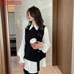 Damesvesten Aigyptos Sweater Vest All-match Koreaanse mode Vrouwelijk herfst en winter gebreide trui Vest Mouwloos voor vrouwen 220928