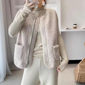 Damesvesten Herfstbont Geïntegreerd lamswollen vestjas Winterkleding Trendy, bijpassend kort gilet