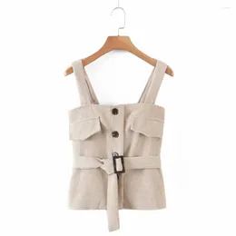 Gilets pour femmes automne gilet printemps gilet coréen chic velours côtelé femmes débardeurs hauts vintage streetwear fronde mince culture