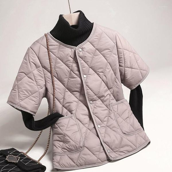 Chalecos de mujer Otoño Invierno Parkas Chaleco Chaqueta Mujer 2023 Chaleco Mangas cortas Thin Down Algodón Abrigo cálido Mujer Casual Abrigo Damas